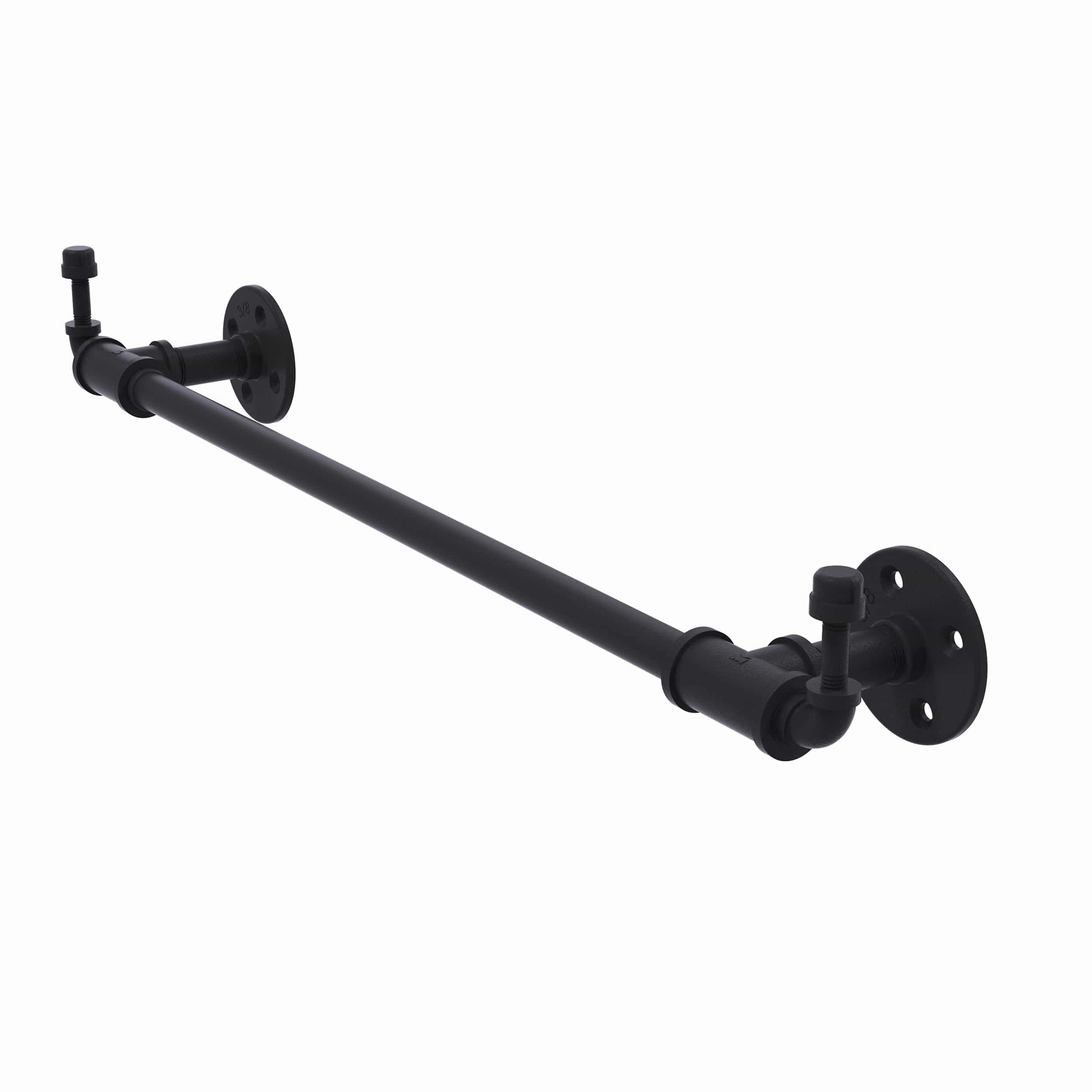 18" Towel Bar with Integrated Hooks, Matt Black Finish