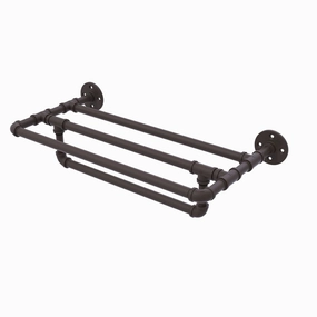 18" Wall Mounted Towel Shelf with Towel Bar, Oil Rubbed Bronze Finish