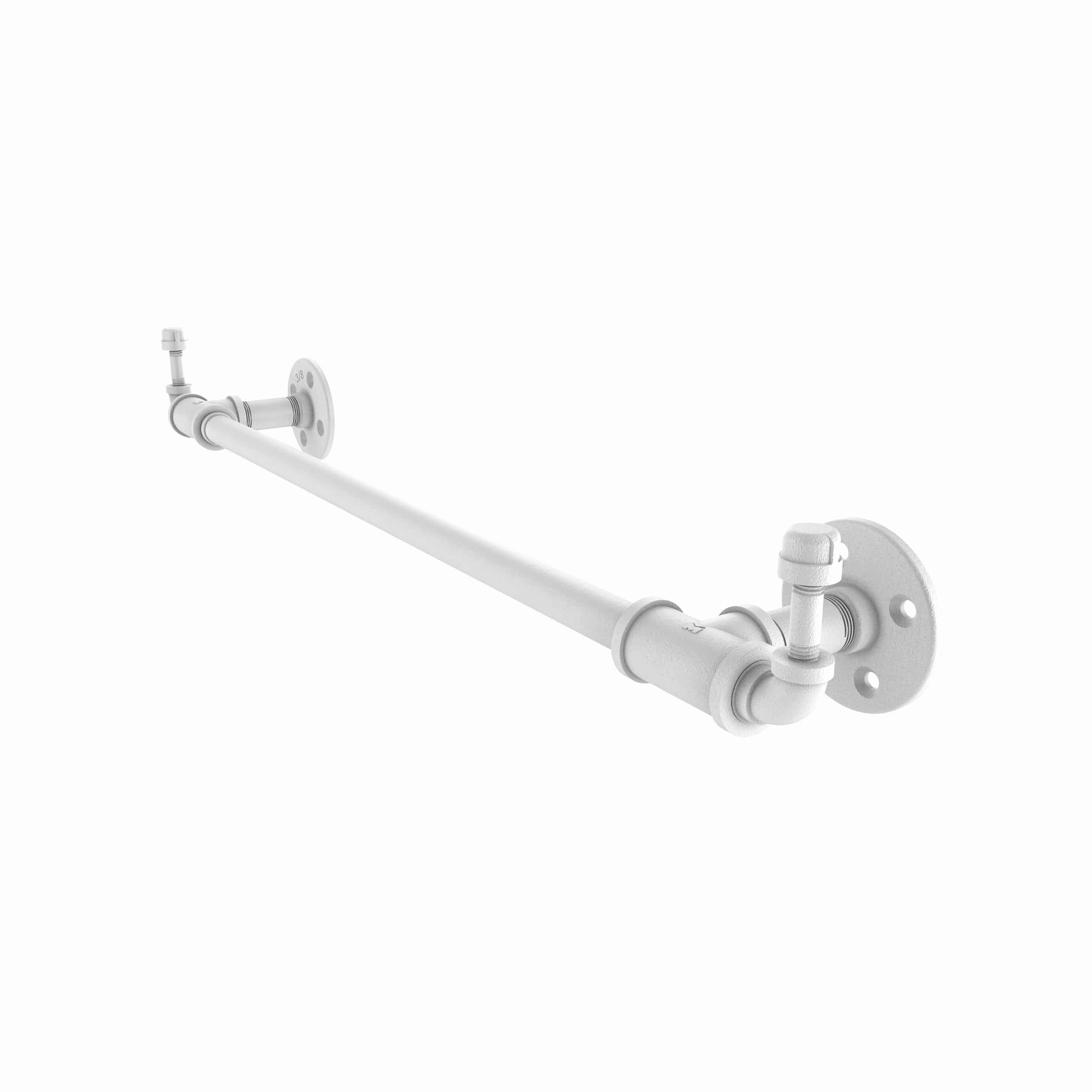 36" Towel Bar with Integrated Hooks, Matt White Finish