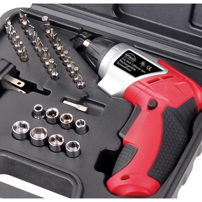 3.6V Lithium-Ion Rechargeable Screwdriver with 45 Piece Acce