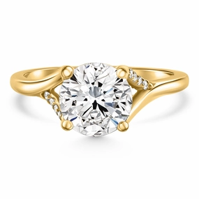 8mm Moissanite & Diamond Ring 14k Gold Lab Grown