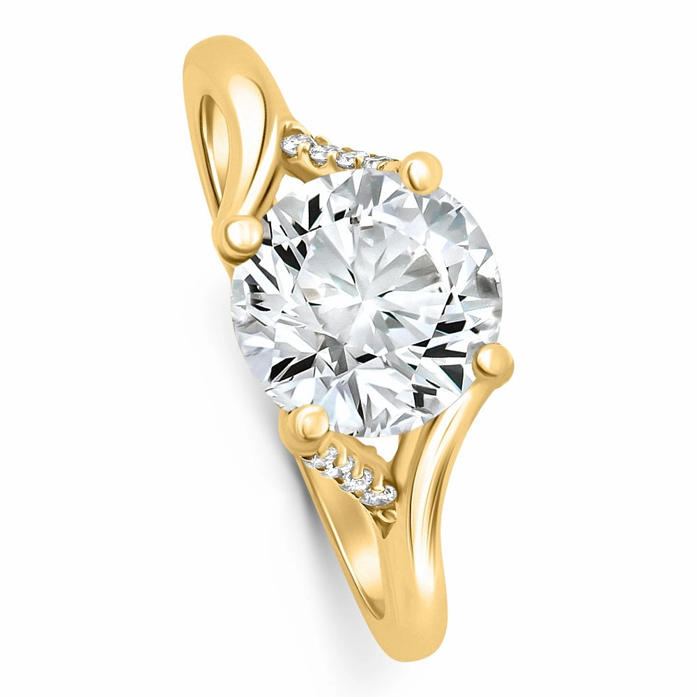 8mm Moissanite & Diamond Ring 14k Gold Lab Grown