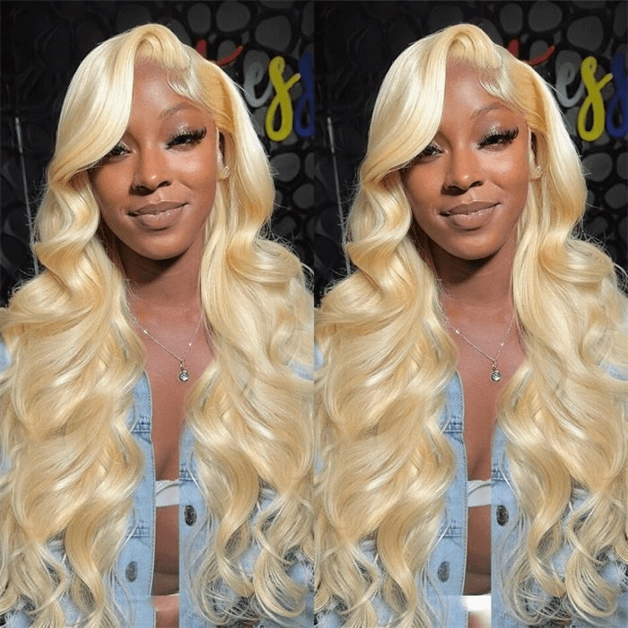 [2Wigs 13x6] Blonde Color & Natural Black Body Wave 24 Inches Lace Frontal Wigs
