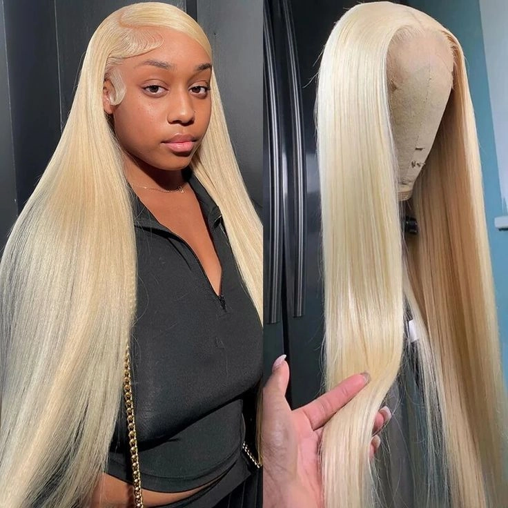[2Wigs 13x6] Blonde Straight & Natural Black Jerry Curly 24 Inches Lace Frontal Wigs