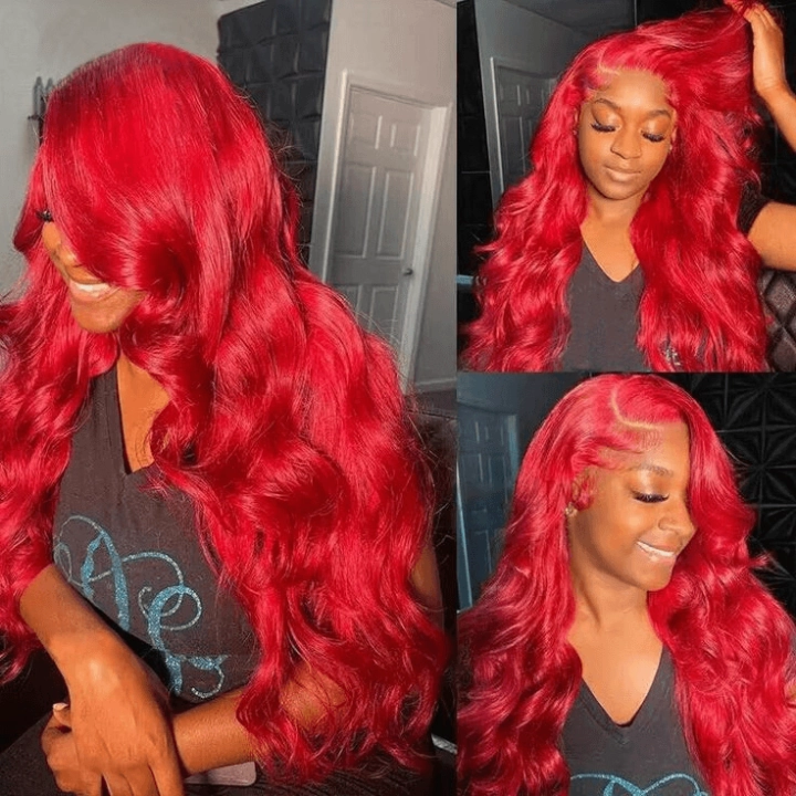 [2Wigs 13x6] Body Wave 1B Color & Red Colored 24 Inches Lace Frontal Wigs