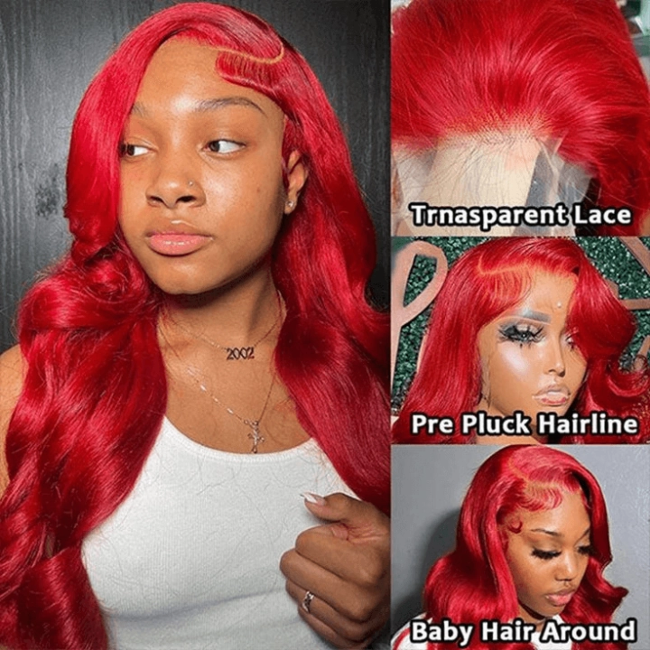 [2Wigs 13x6] Body Wave 1B Color & Red Colored 24 Inches Lace Frontal Wigs