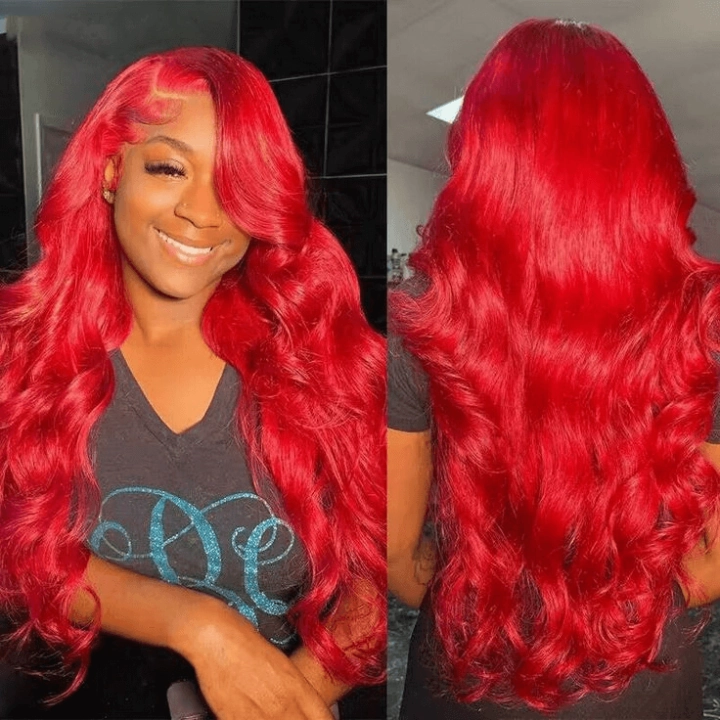[2Wigs 13x6] Body Wave 1B Color & Red Colored 24 Inches Lace Frontal Wigs