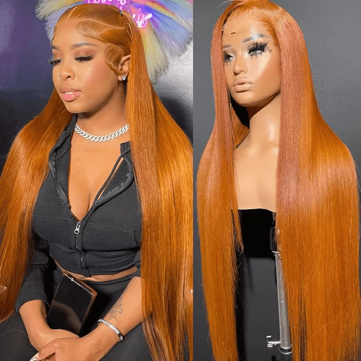 [2Wigs 13x6] Ginger Colored & Red Colored 24 Inches Lace Frontal Wigs