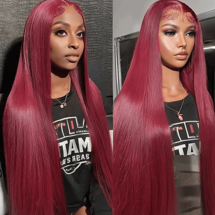 [2Wigs 13x6] Jerry Curly 1B Color & 99J Colored 24 Inches Lace Frontal Wigs