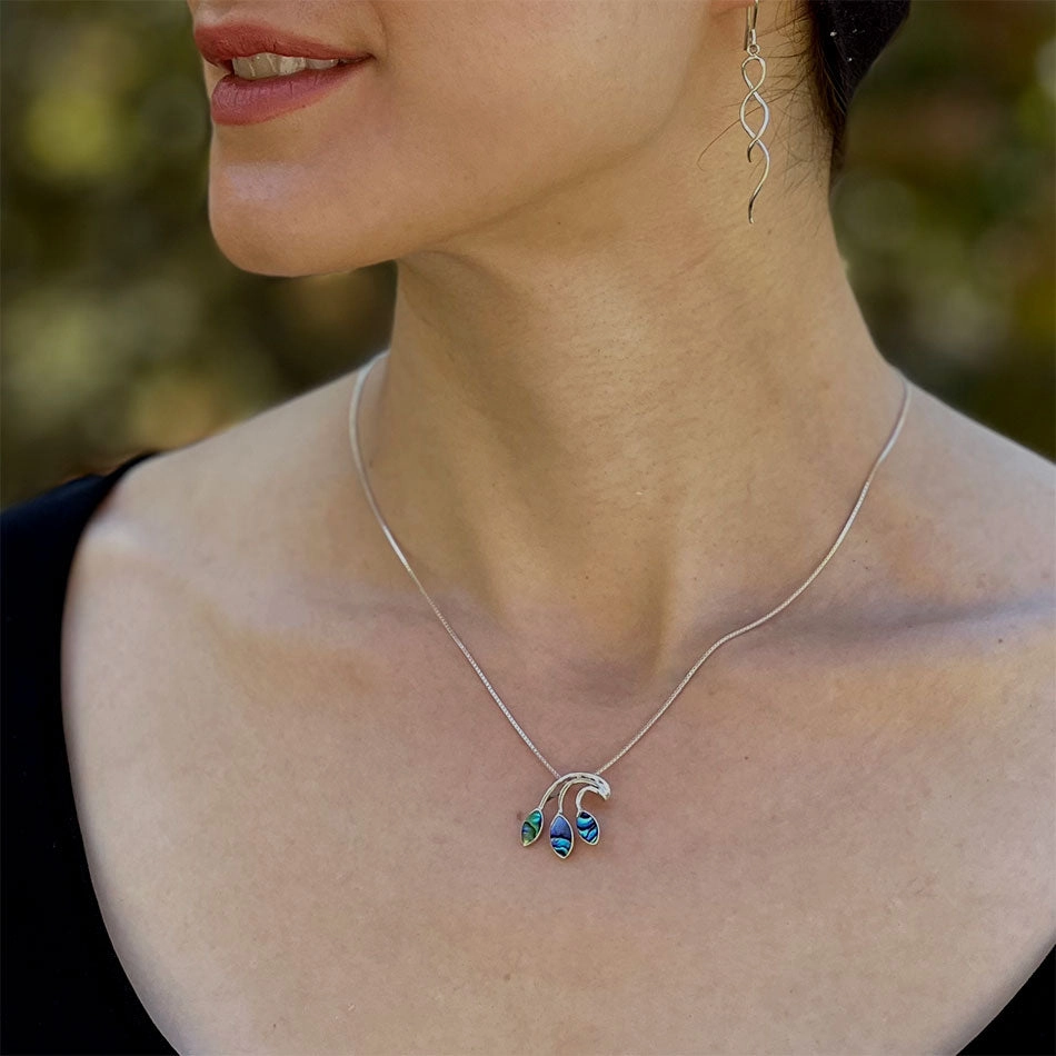 Abalone Leaf Necklace - Sterling Silver, Indonesia