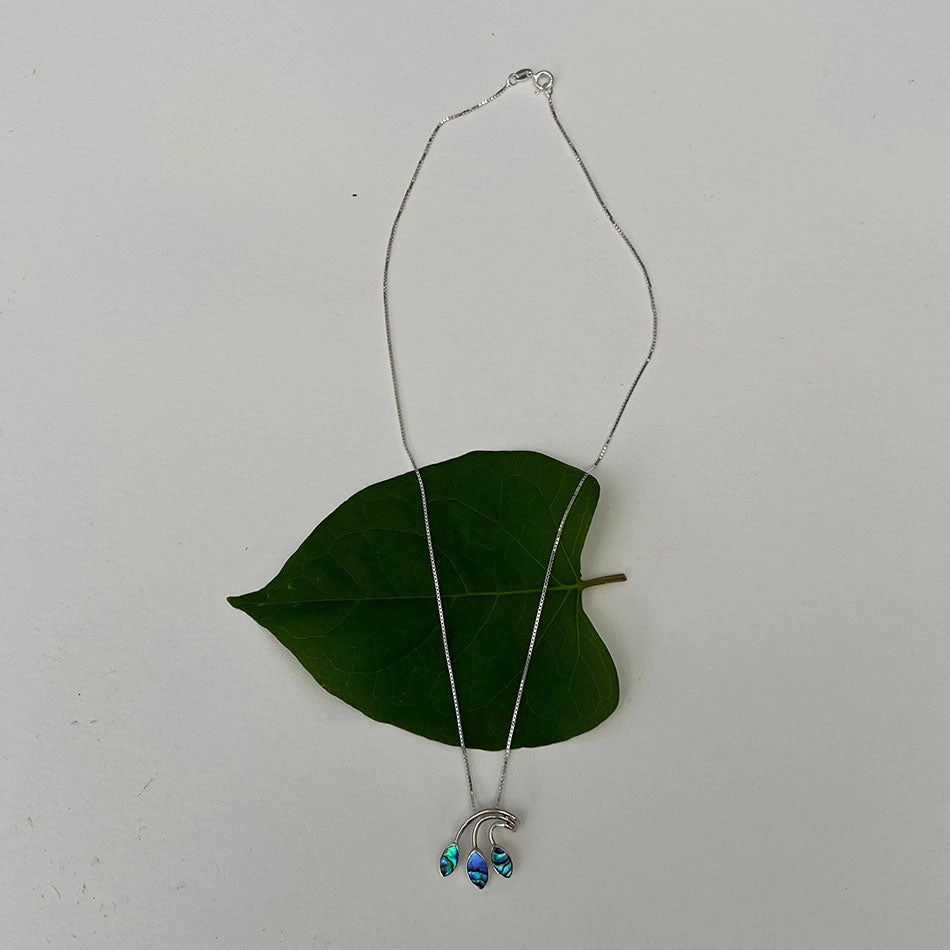 Abalone Leaf Necklace - Sterling Silver, Indonesia