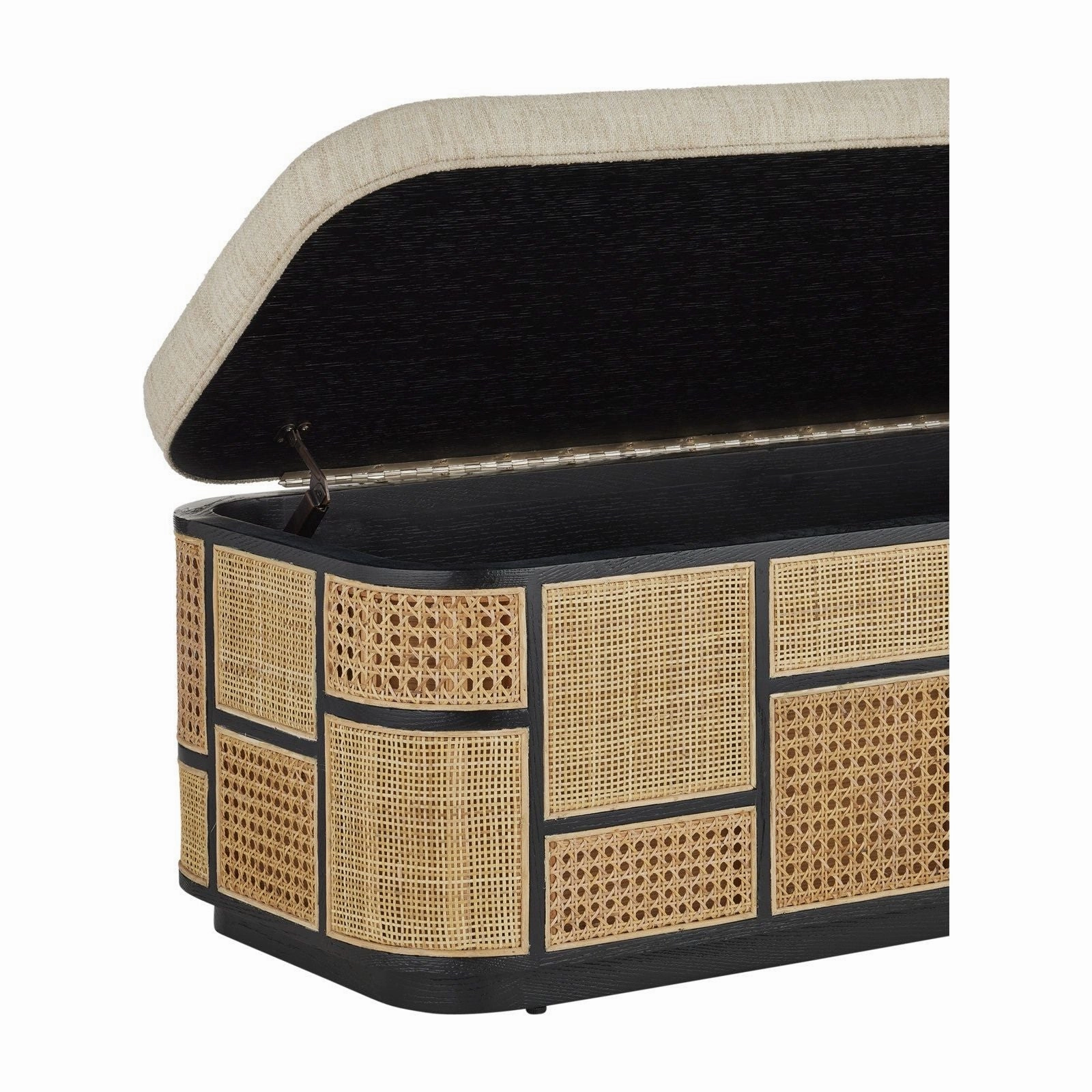 Anisa Black Storage Bench, Trailside Natural Instinct Safari