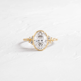 Bezel Snowdrift Ring, Oval Cut