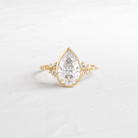 Bezel Snowdrift Ring, Pear Cut