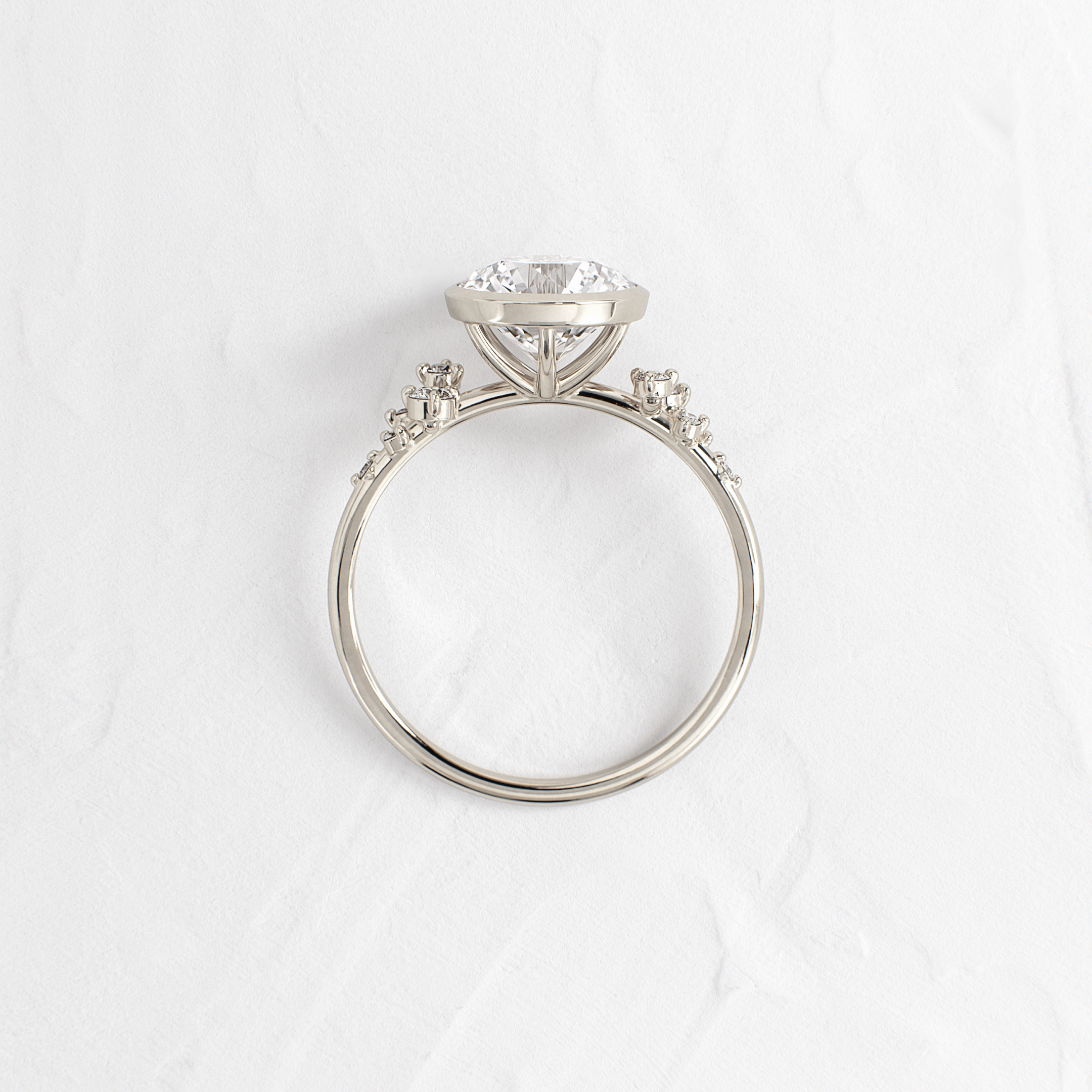 Bezel Snowdrift Ring, Round Cut