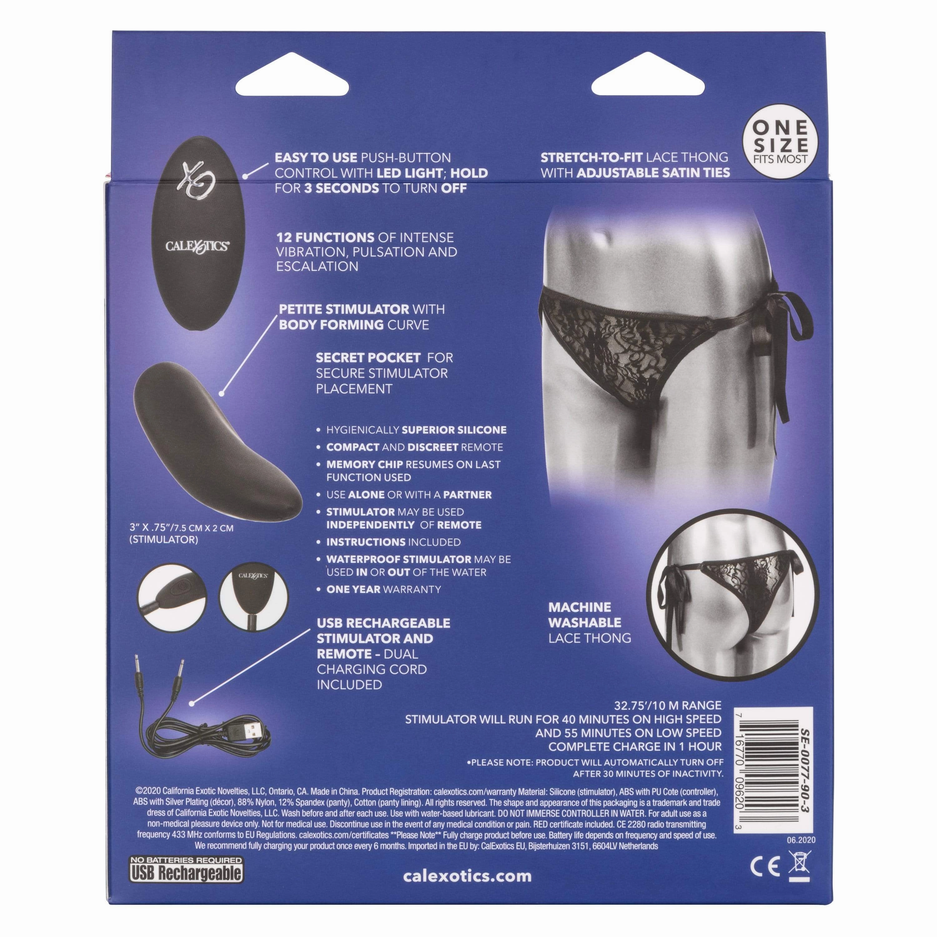 California Exotics - Remote Control Vibrating Lace Thong Set O/S