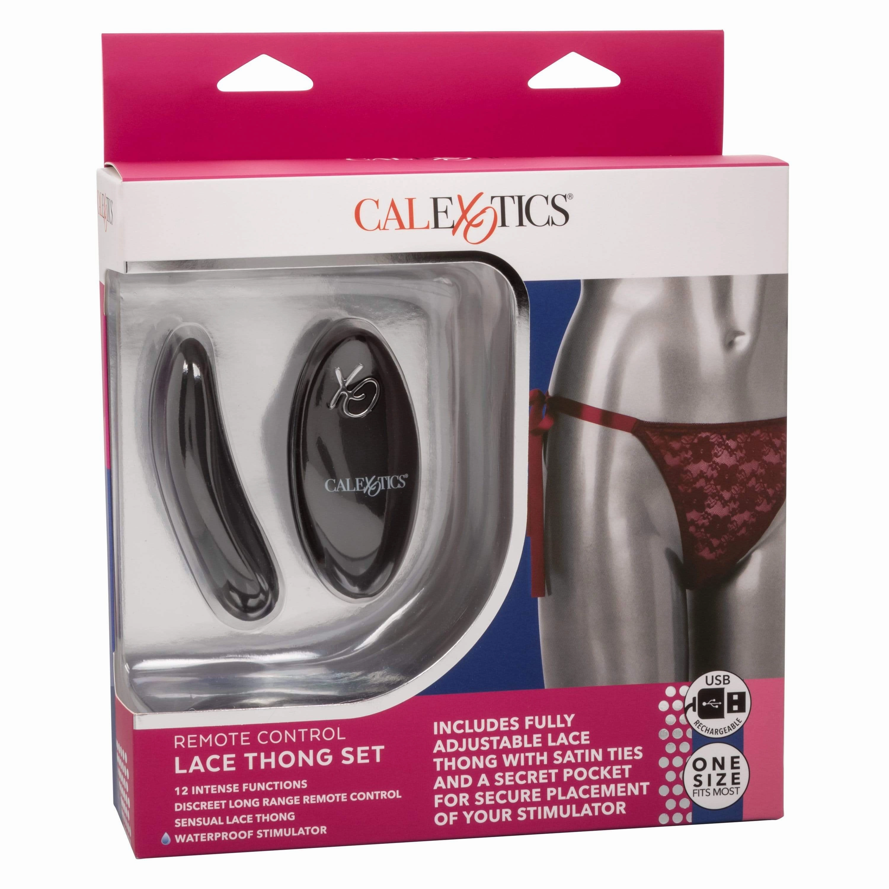 California Exotics - Remote Control Vibrating Lace Thong Set O/S