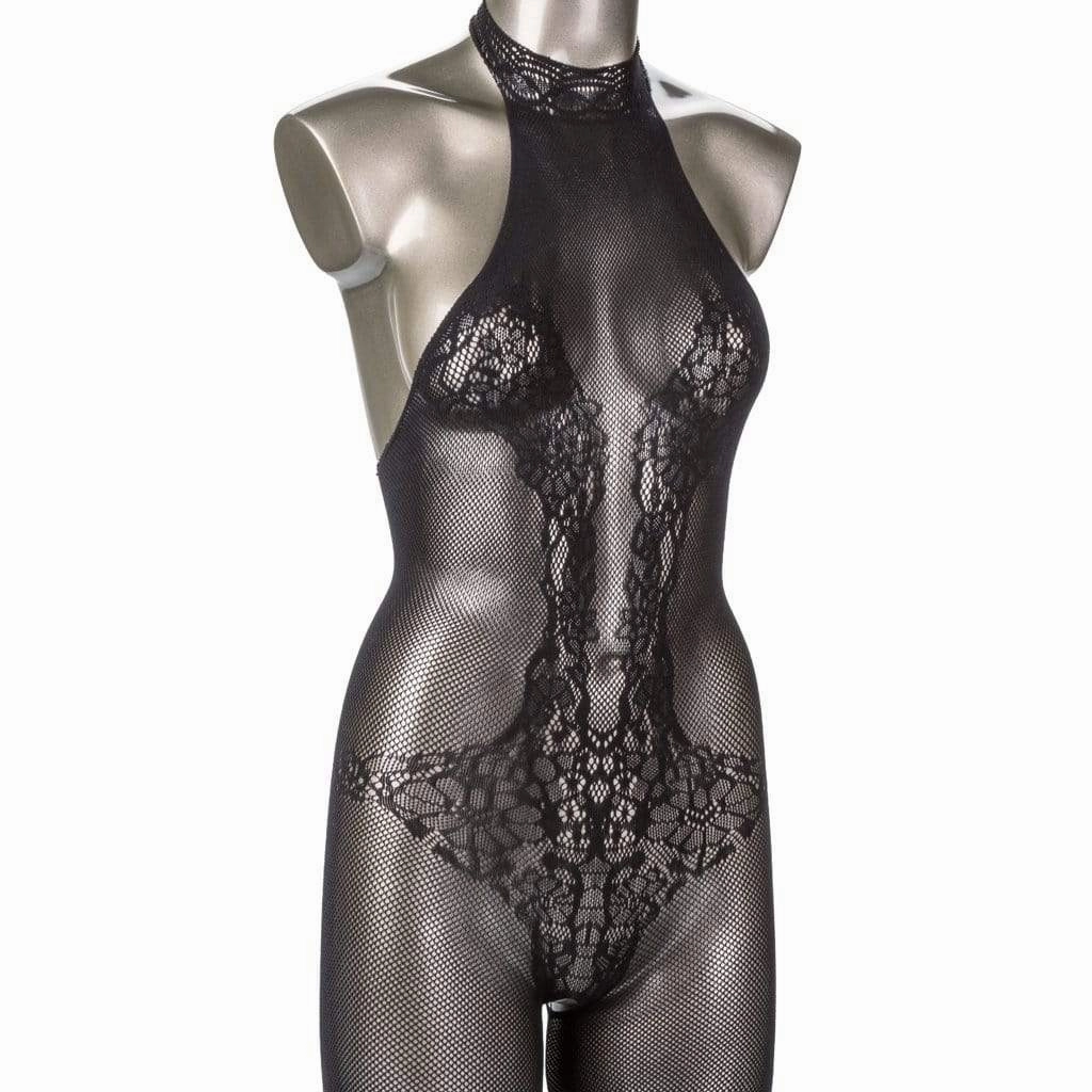 California Exotics - Scandal Halter Lace Body Suit Costume O/S (Black)