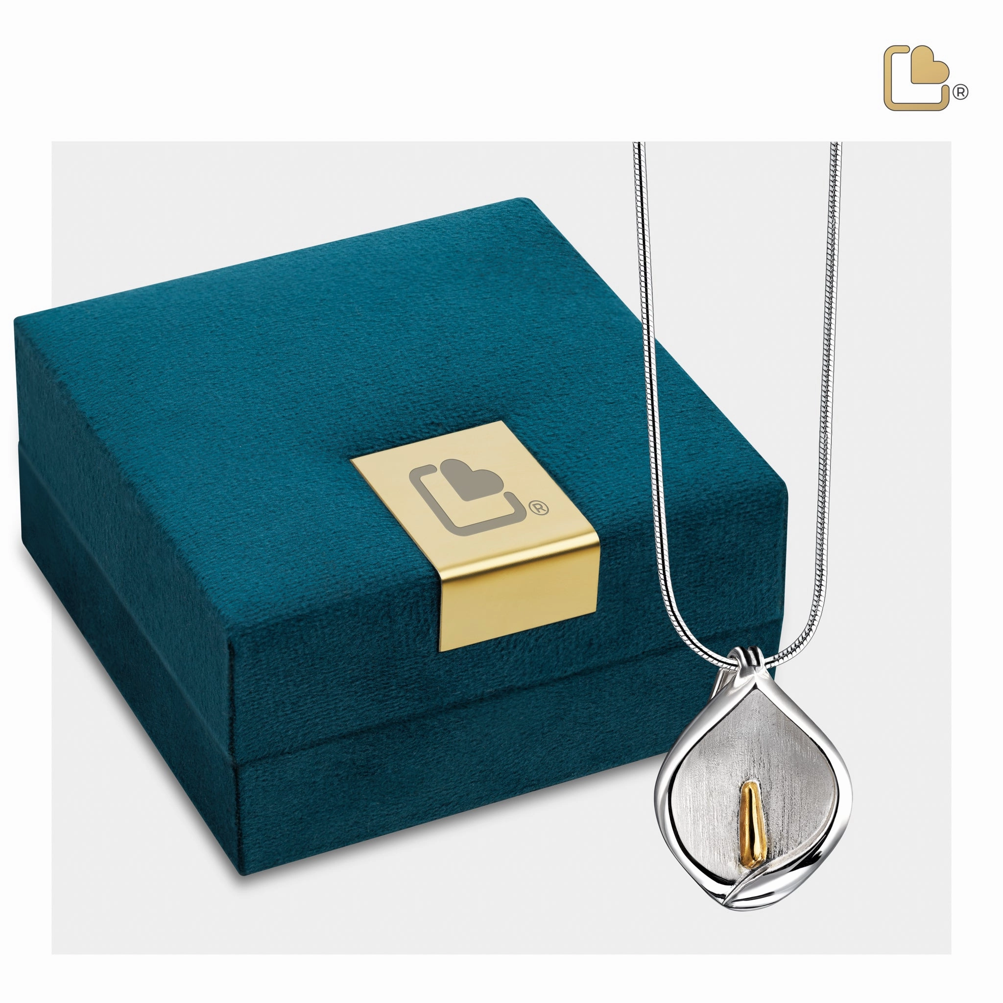 Calla Lily Gold Vermeil Two Tone Sterling Silver Cremation Pendant