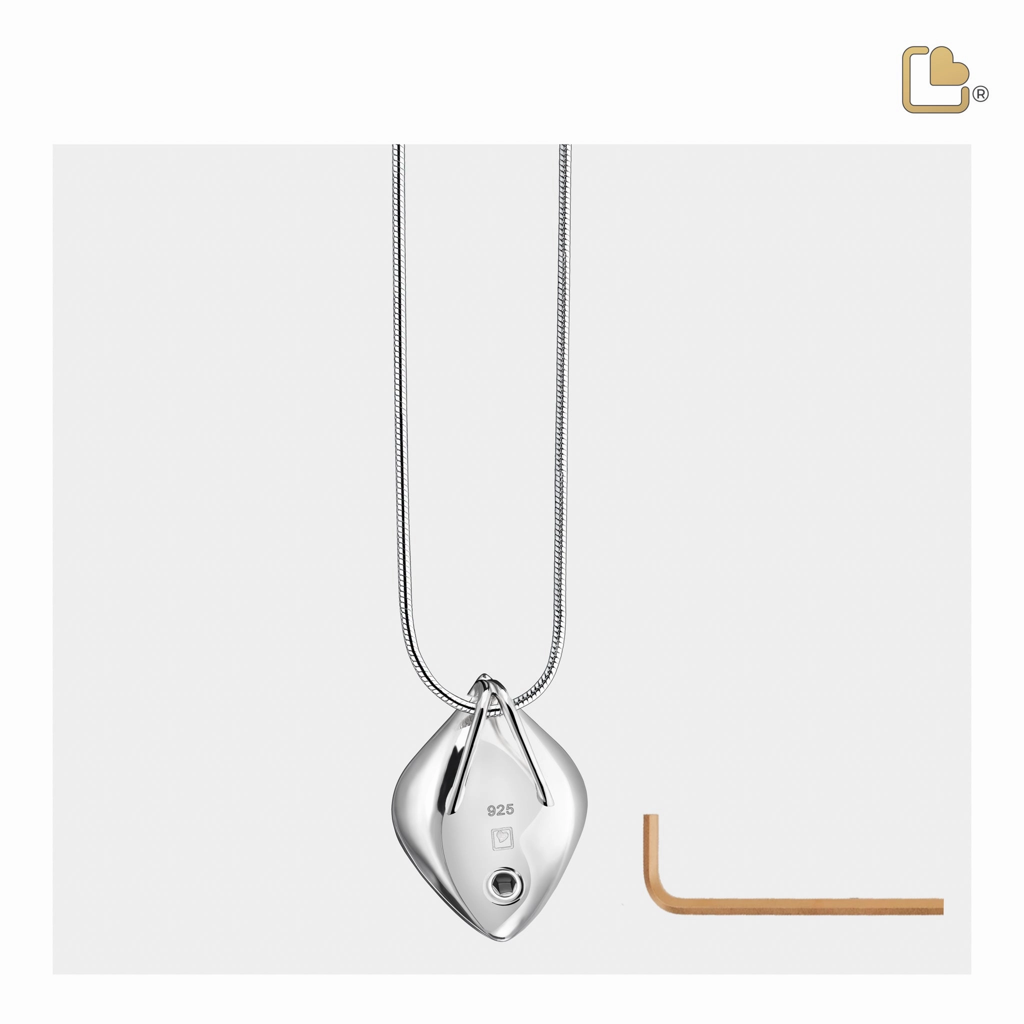 Calla Lily Gold Vermeil Two Tone Sterling Silver Cremation Pendant