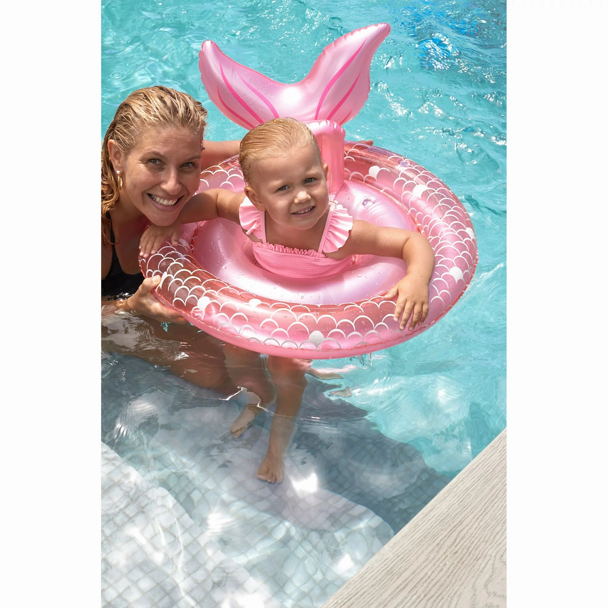 Coconut Grove by Sunnylife CG5BABME Baby, Girl Inflatable Pool Float Toy Pearl the Mermaid, Pink-Age 12-24 Months