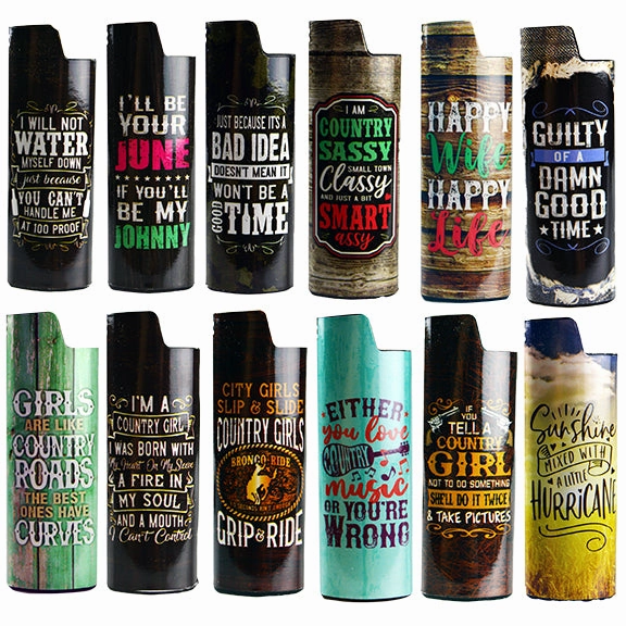 Country Thang Metal Lighter Case - 12 Pieces Per Retail Ready Display 22344