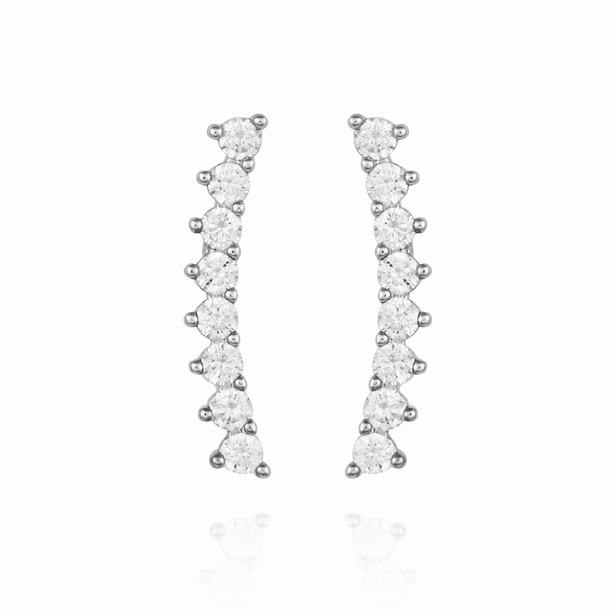 Cubic Zirconia Climber Earrings