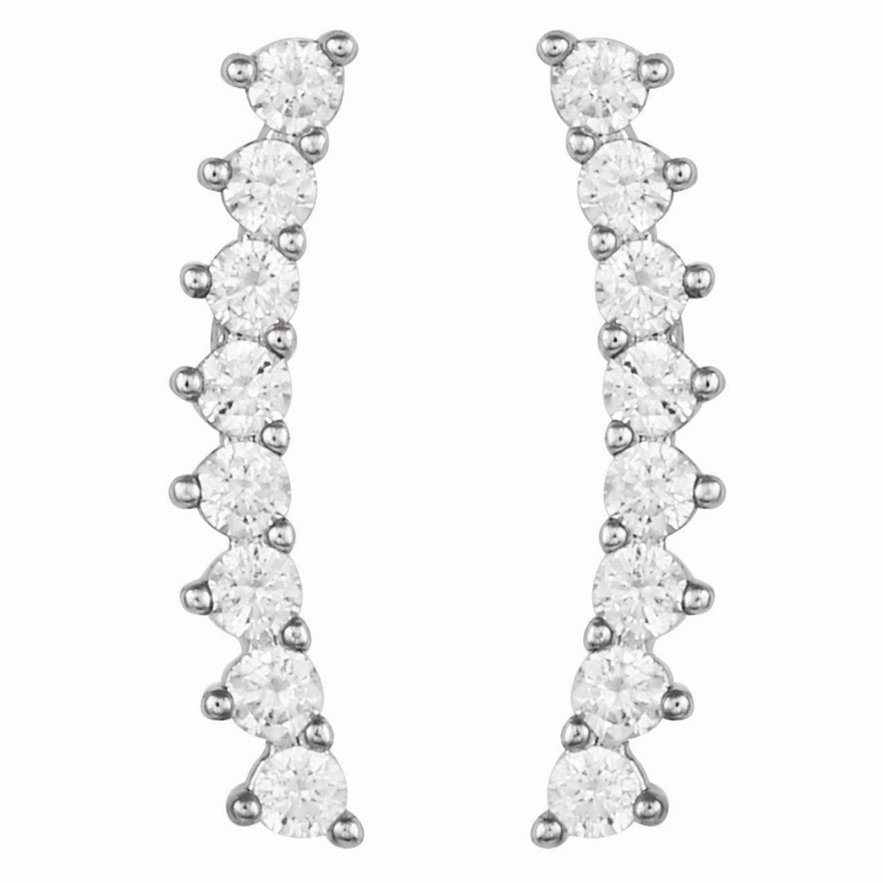 Cubic Zirconia Climber Earrings