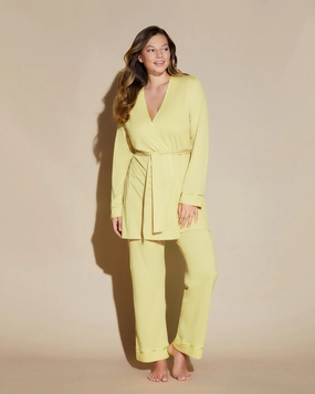 Curvy 3-Teiliges Pyjama-Set Mit Bademantel