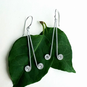 Cycle Of Life Spiral Earrings - Sterling Silver, Indonesia