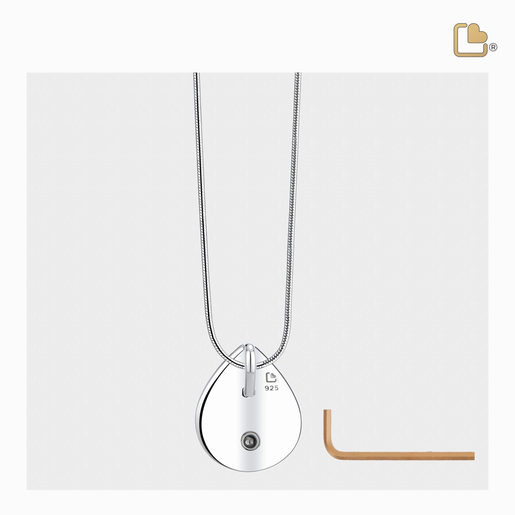 Drop Ashes Pendant Polished & Brushed Gold Vermeil