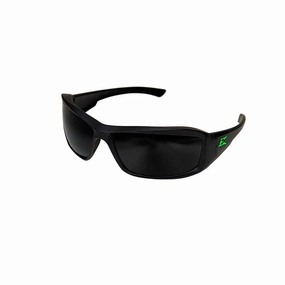 Edge TXB436-E3 - Brazeau Torque - Matte Black Frame with Green E Logo / Polarized Smoke Lens