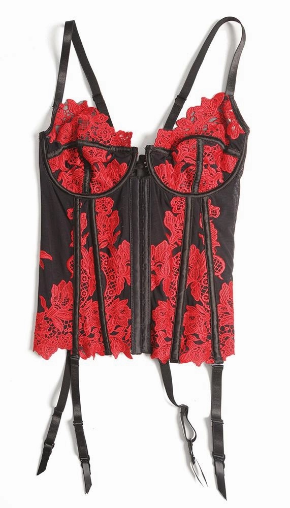 Embroidered Bustier with Lace-up Back
