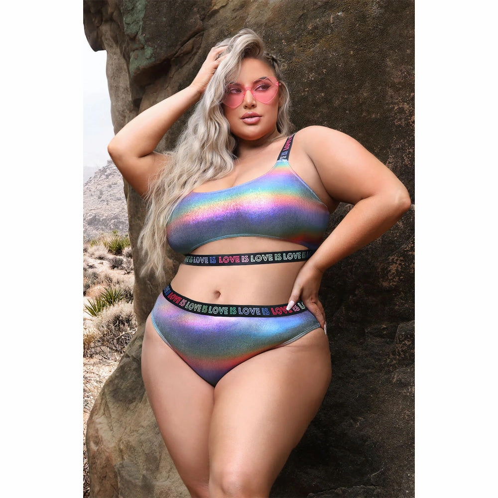Fantasy Lingerie Vibes Love is Love Crop Top & Panty - Curvy