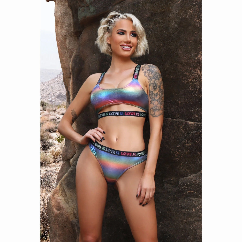 Fantasy Lingerie Vibes Love is Love Crop Top & Panty