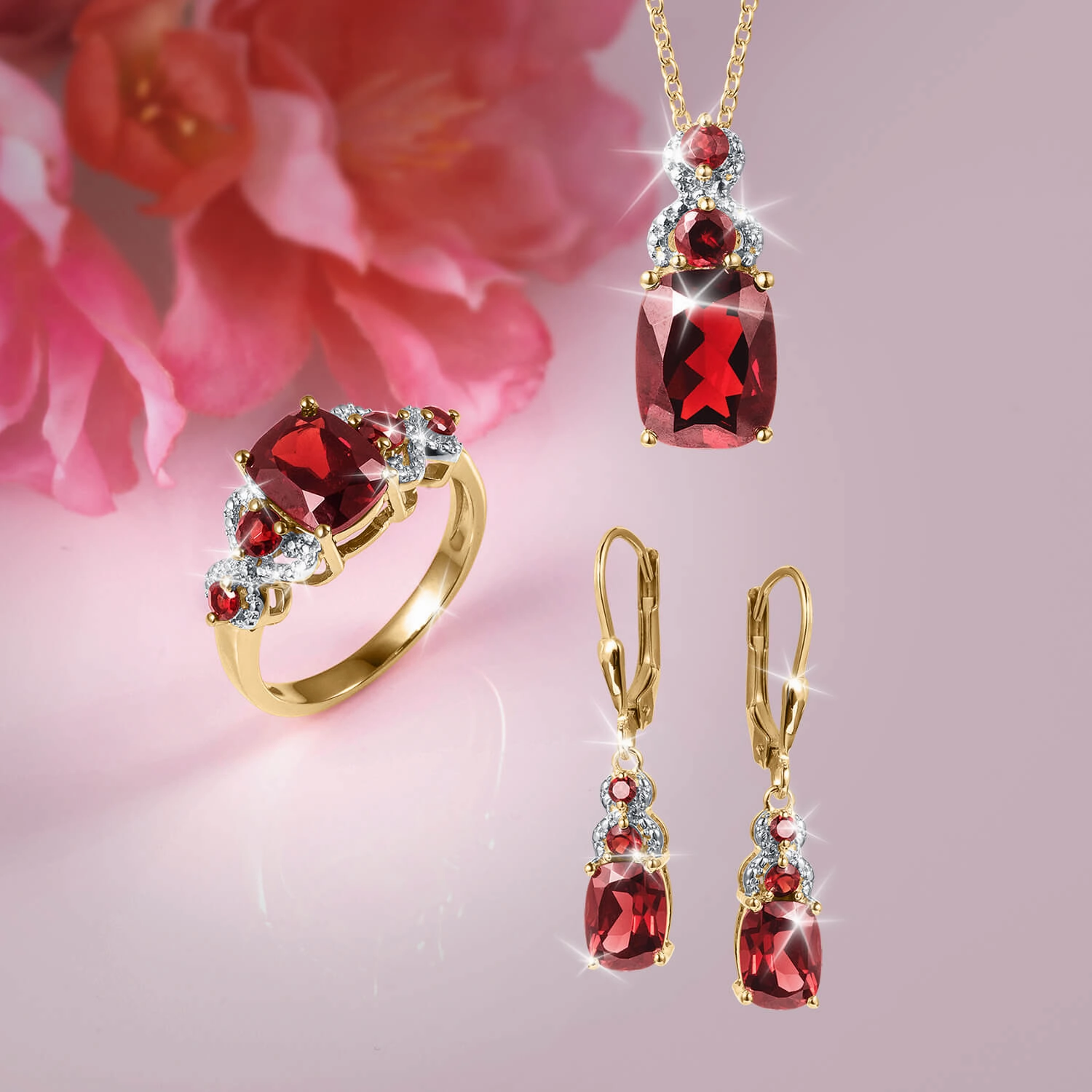 Garnet Twist Pendant