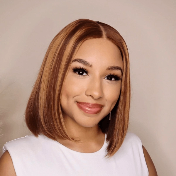 Glueless Piano Highlight 4x4 Closure Bob Wig