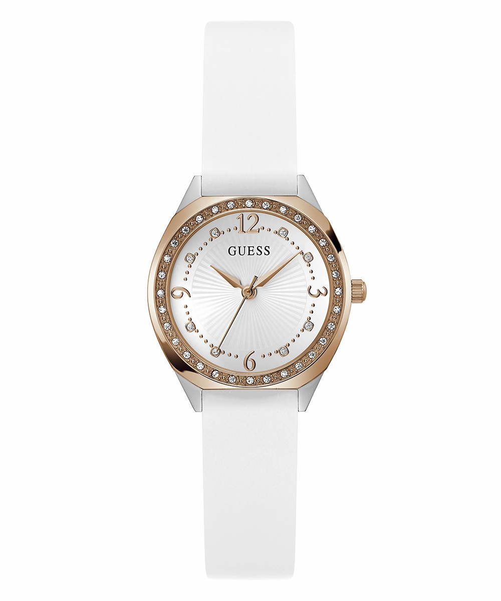 GUESS Ladies White 2-Tone Analog Watch