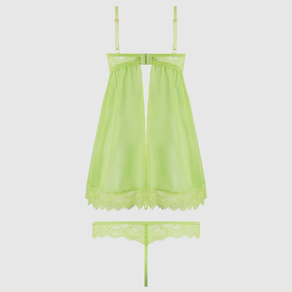 House of Desire Shavon Sheer Chiffon Babydoll & Thong