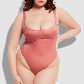 House of Desire Yvonne Sheer Layered Mesh Bra Bodysuit - Curvy