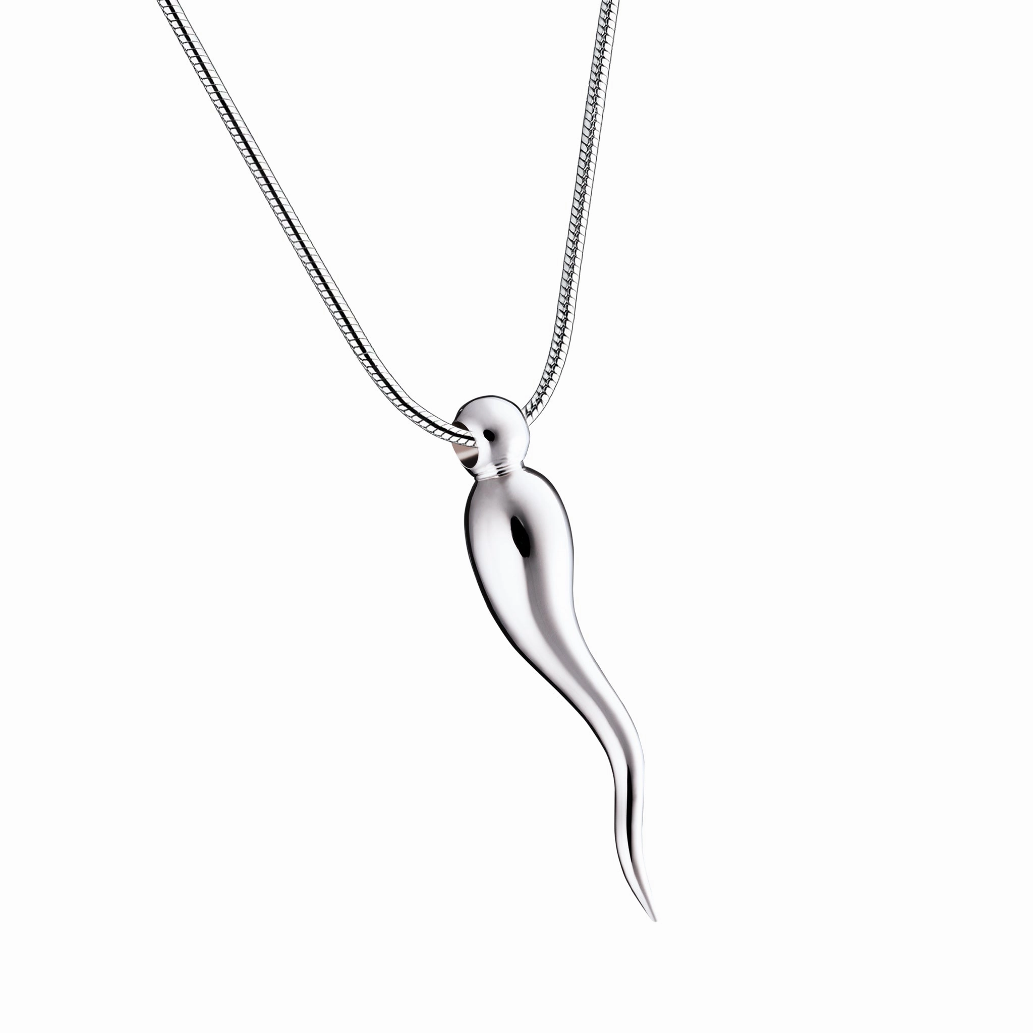 Italian Horn Sterling Silver Cremation Pendant