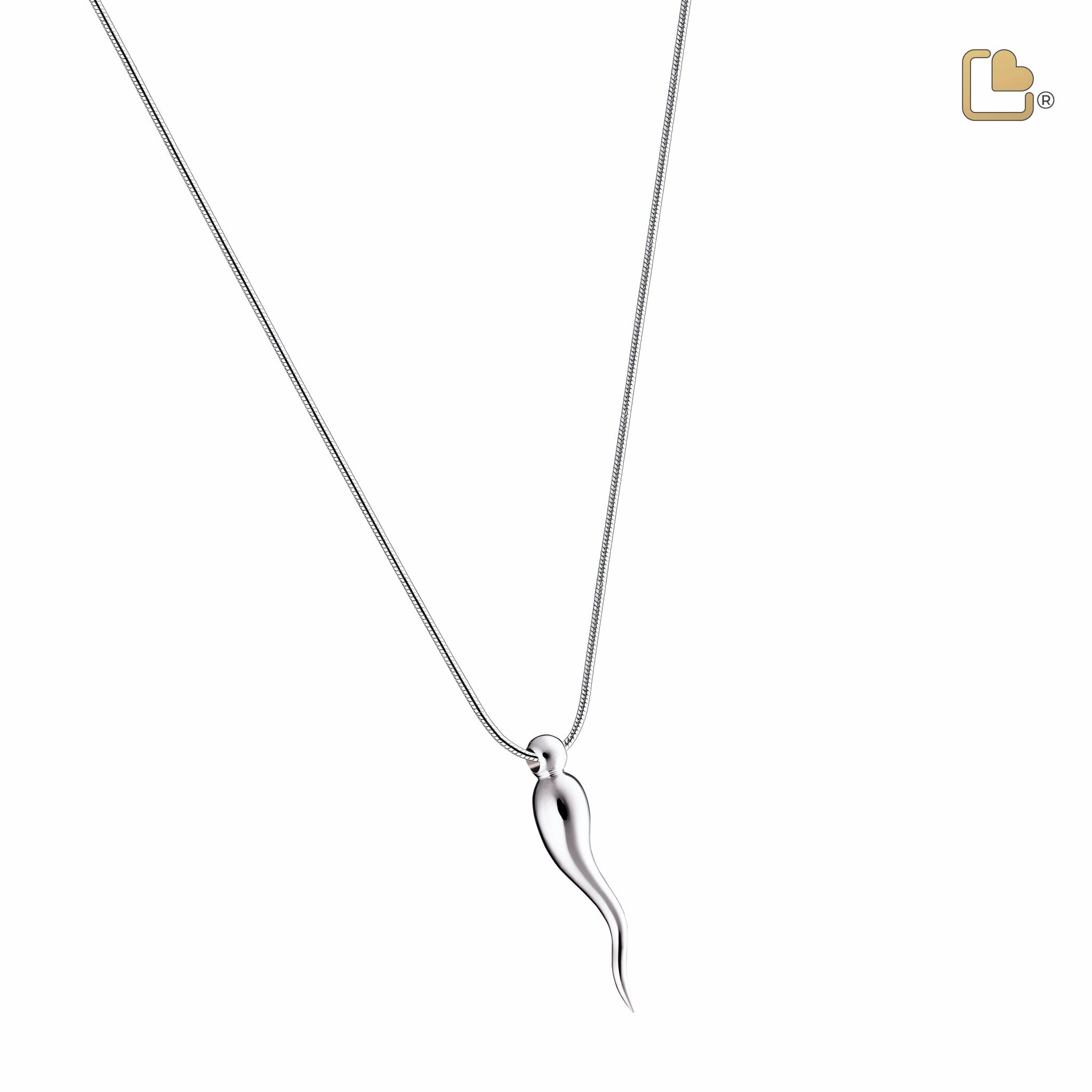 Italian Horn Sterling Silver Cremation Pendant