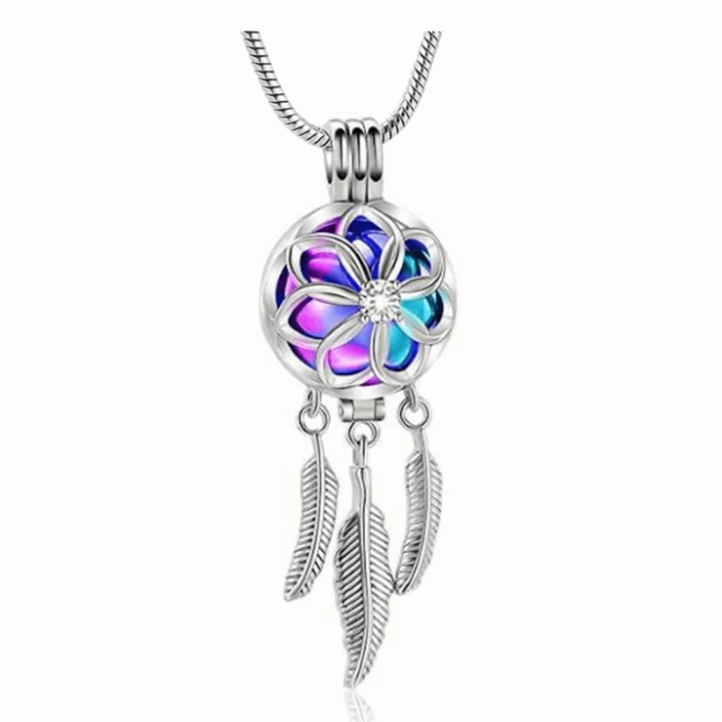 J-1516 - Dream Catcher Locket - Pendant with Chain