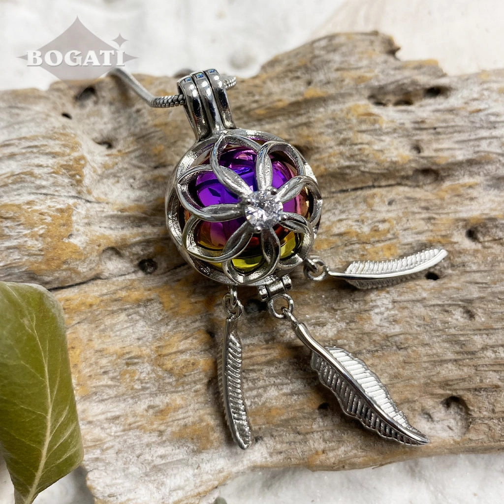 J-1516 - Dream Catcher Locket - Pendant with Chain