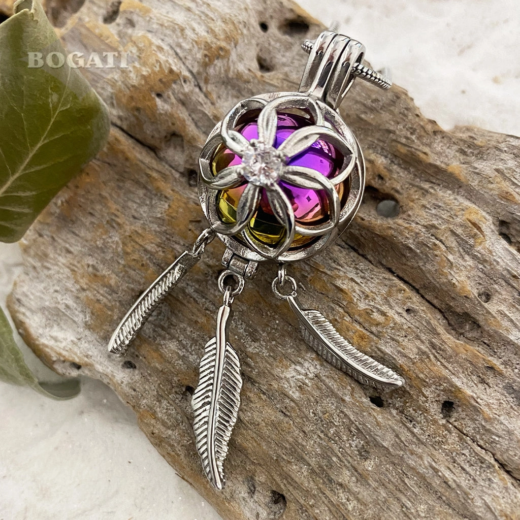 J-1516 - Dream Catcher Locket - Pendant with Chain