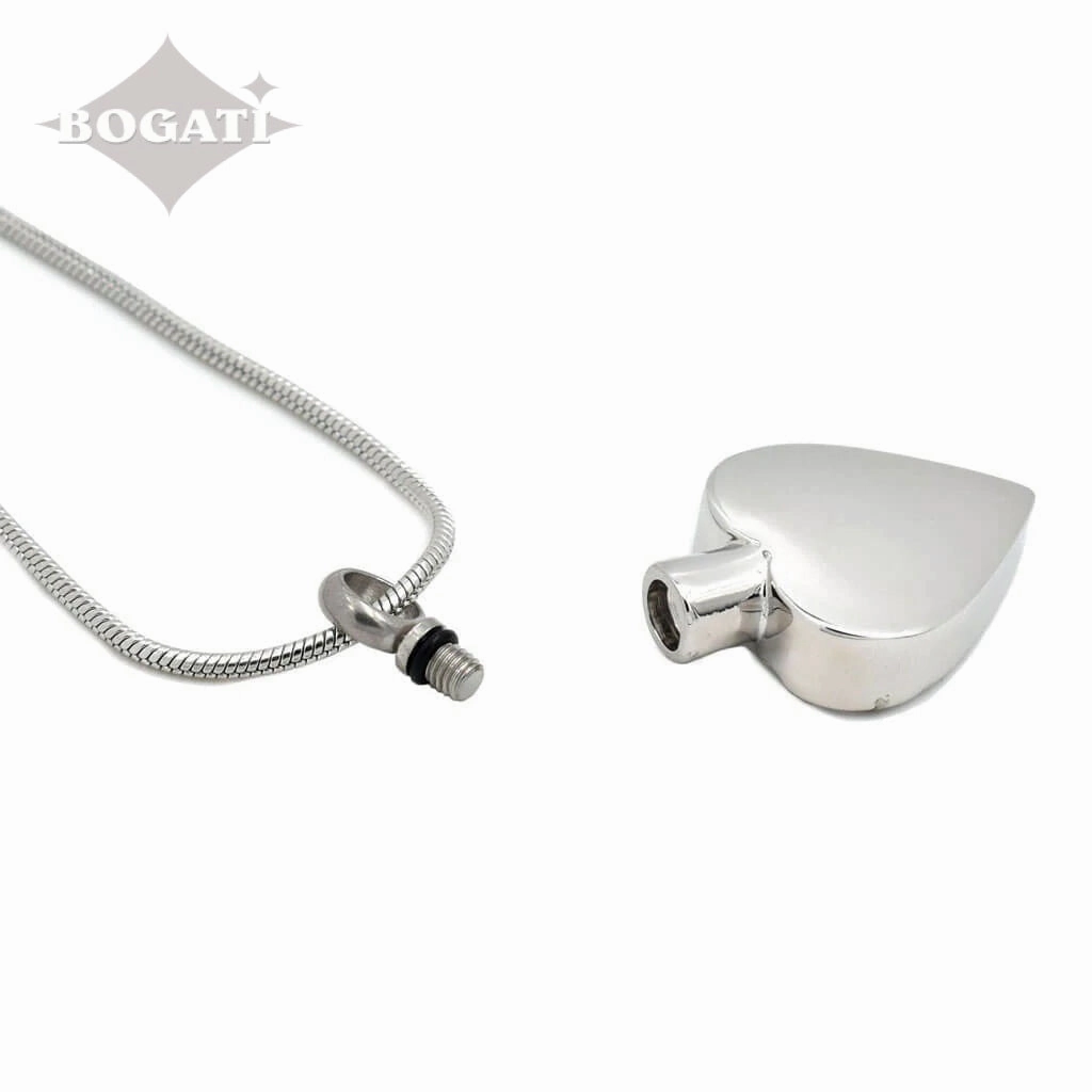 J-504 - Heart with Single Paw Print - Pendant with Chain