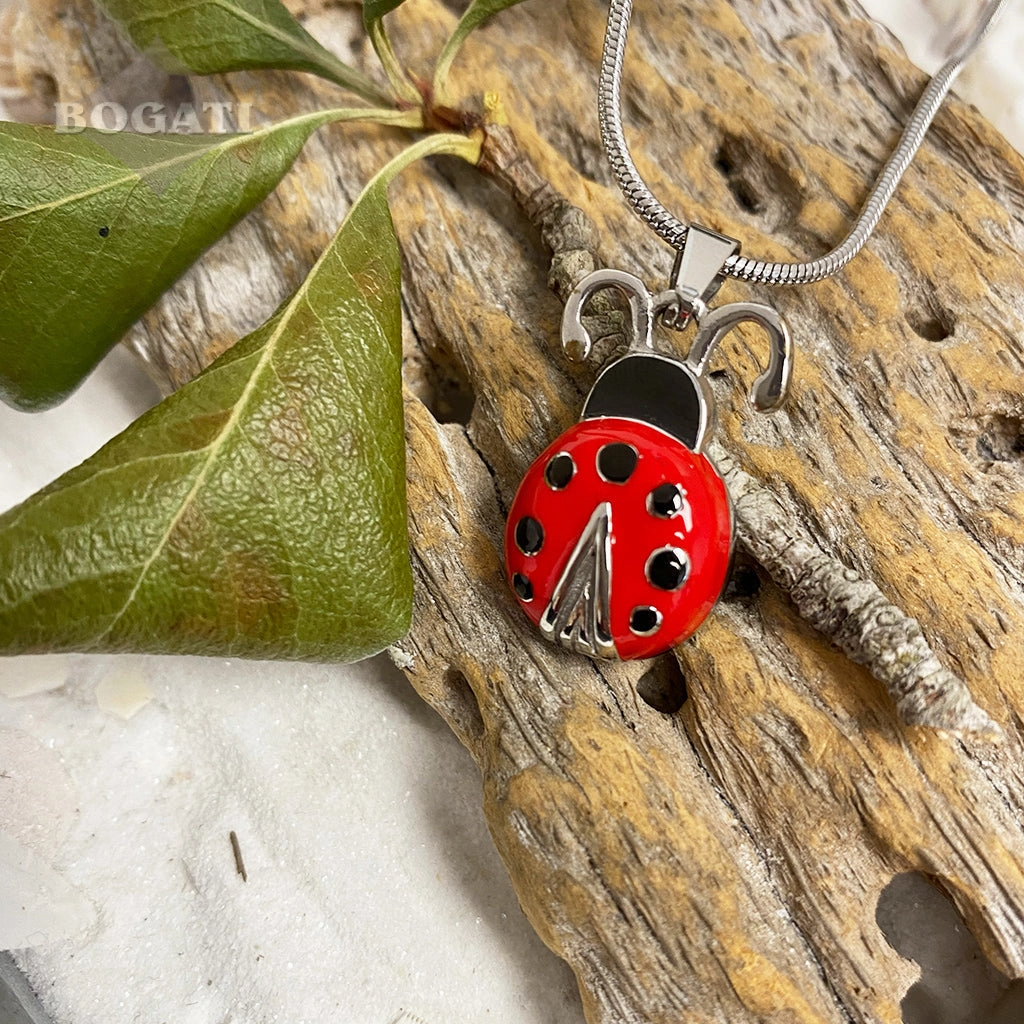 J-7460 - Red Ladybug - Pendant with Chain