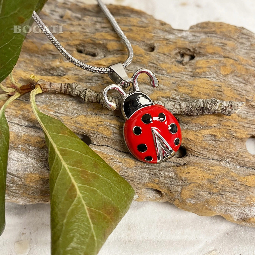 J-7460 - Red Ladybug - Pendant with Chain