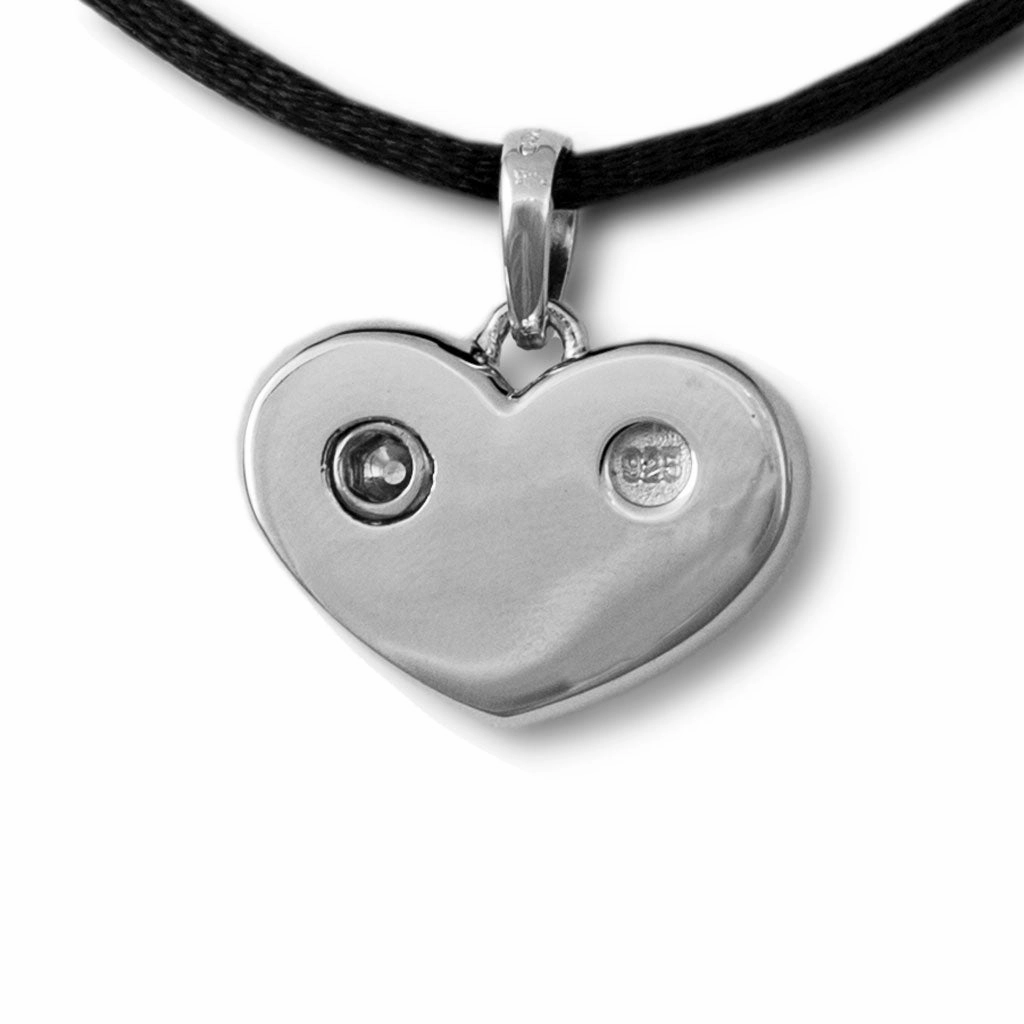 Jeweled Heart Cremation Pendant In Sterling Silver