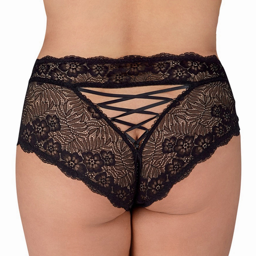 JSY Crotchless Pearl Lace Boyleg Panty